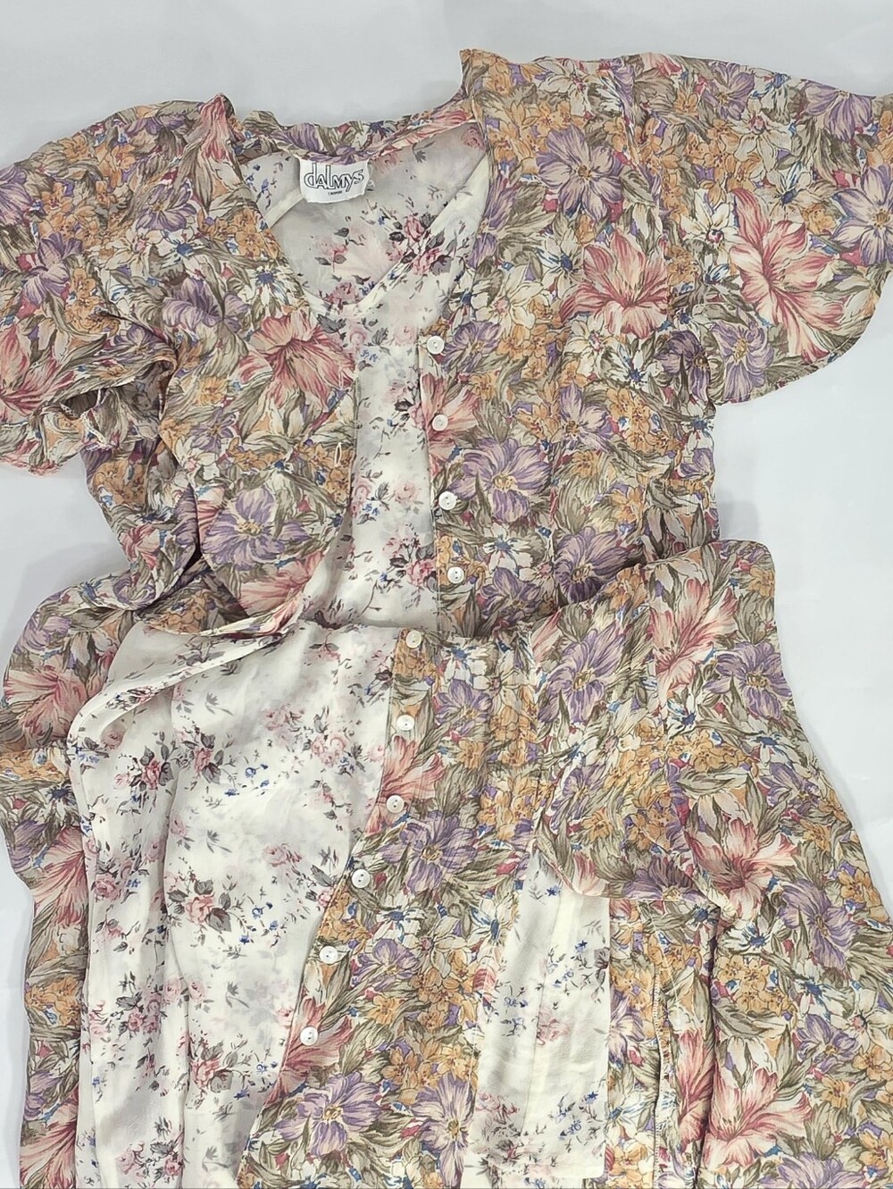 Vintage Floral Button Down Dress X2 - Picture 6 of 9